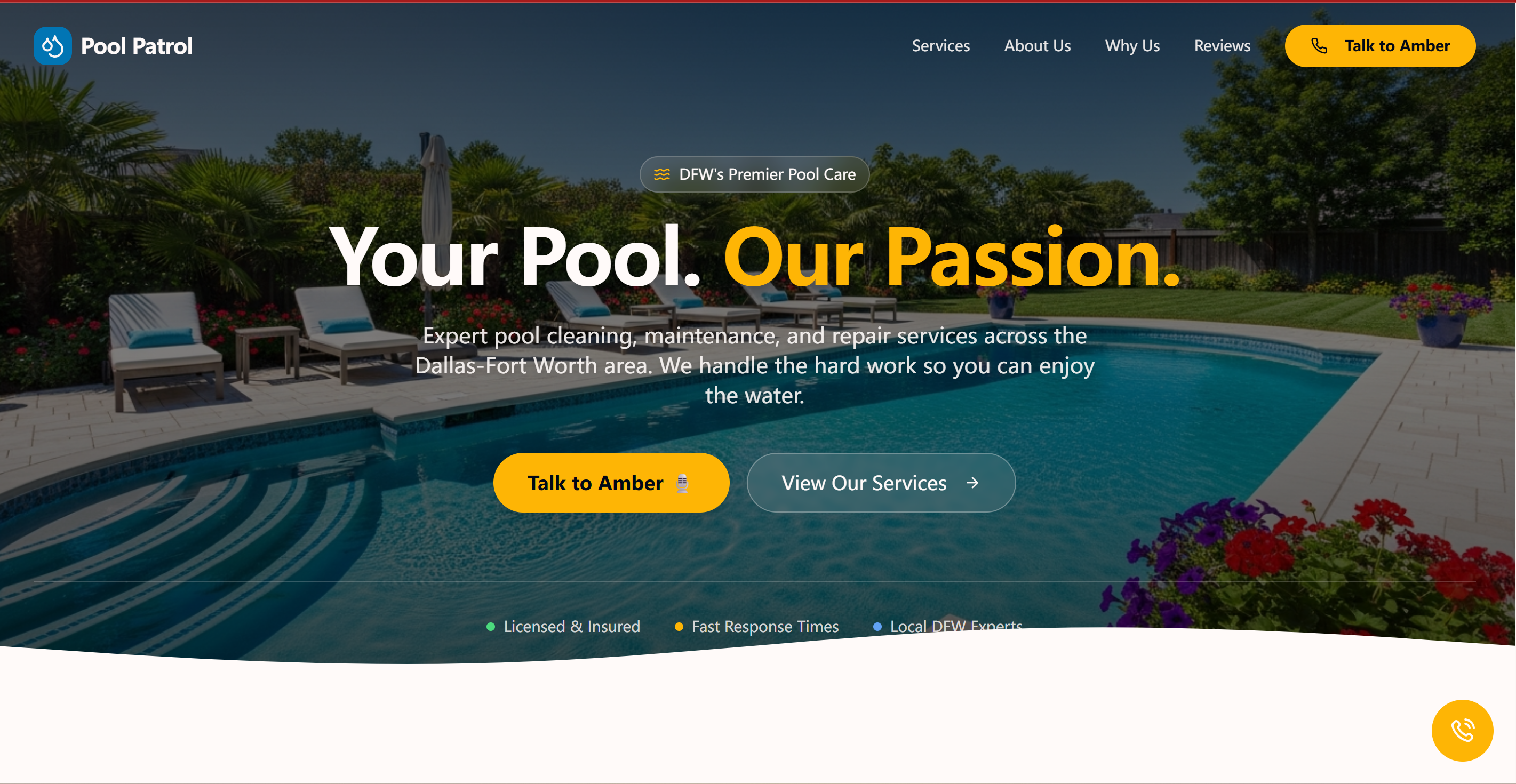 Pool Patrol demo website screenshot